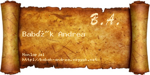 Babák Andrea névjegykártya