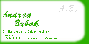 andrea babak business card