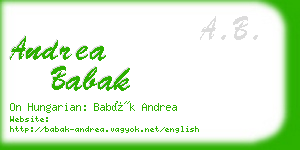 andrea babak business card